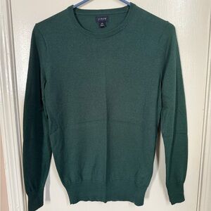 Men’s XS Forest Green J.Crew Factory Merino Wool-Blend Crewneck Sweater